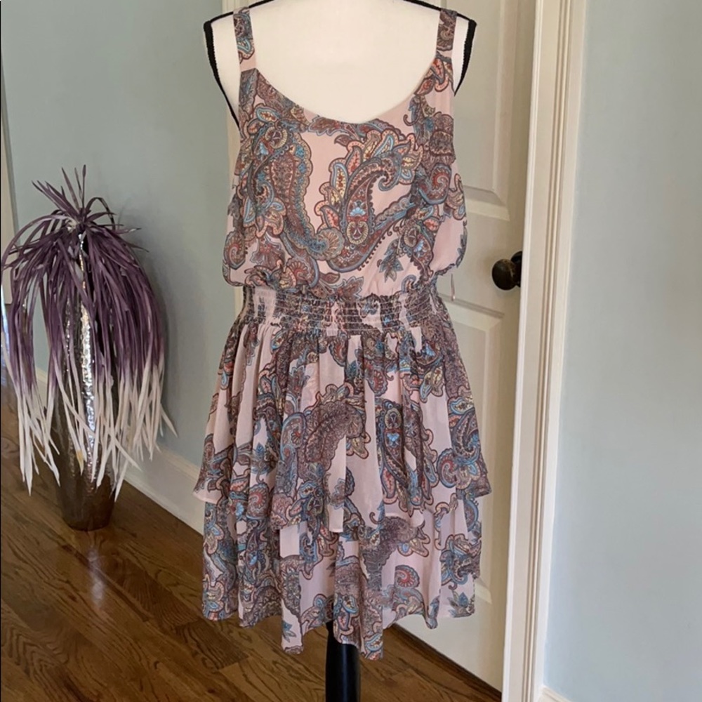 Express Paisley Summer Sundress Ruffle Dress